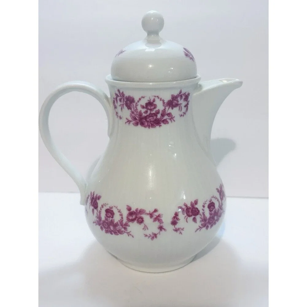 Vintage Seltmann Weiden Bavaria Coffee Pot Pink Floral 3122 W Germany